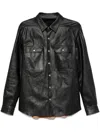 Rick Owens Leather Jacket In Black