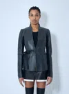 Rick Owens Leather Jacket In Black