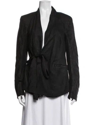 Pre-owned Rick Owens Leather Jacket In Black