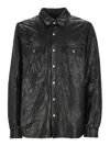 Rick Owens Leather Jacket In Black