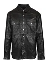Rick Owens Leather Jacket In Black