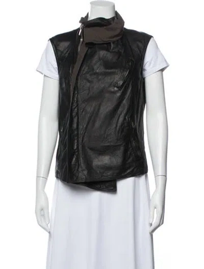 Pre-owned Rick Owens Leather Jacket In Black