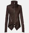 Rick Owens Leather Jacket In Blue