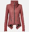 Rick Owens Leather Jacket In Red
