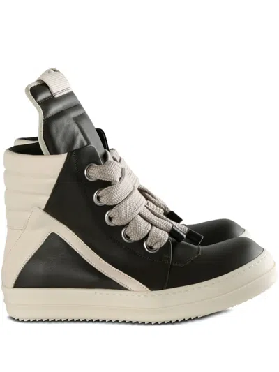 Rick Owens Leather Lace-up Sneakers In Black