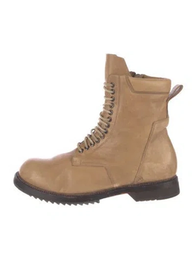 Pre-owned Rick Owens Leather Lace-up Boots In Brown