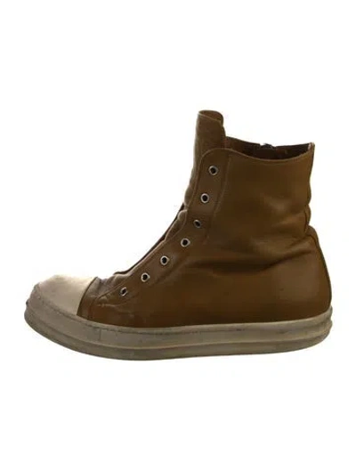 Pre-owned Rick Owens Leather Lace-up Boots In Multi
