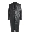 Rick Owens Men Leather Lido Coat In Black