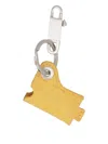 Rick Owens Leather Lighter Case Keychain In Yellow