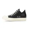 Rick Owens Leather Low Top Ramones Black Sneakers In Multi