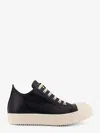 Rick Owens Leather Low-top Sneakers In Black