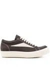 Rick Owens Drkshdw Waxed Canvas Vintage Low-top Sneakers In Brown