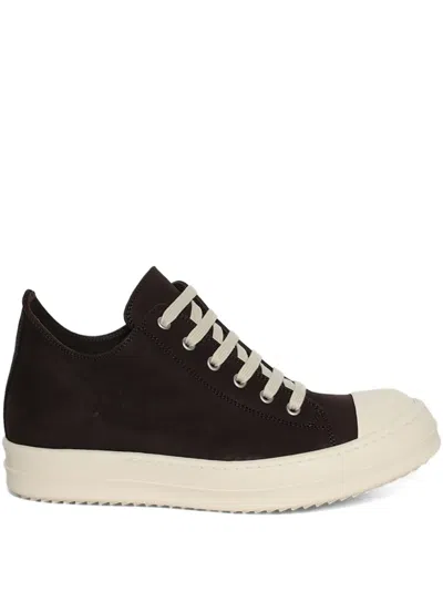 RICK OWENS LEATHER LOW TRAINERS