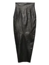 Rick Owens Leather Maxi Skirt In Black