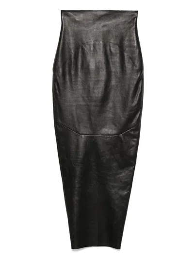 Rick Owens Leather Maxi Skirt