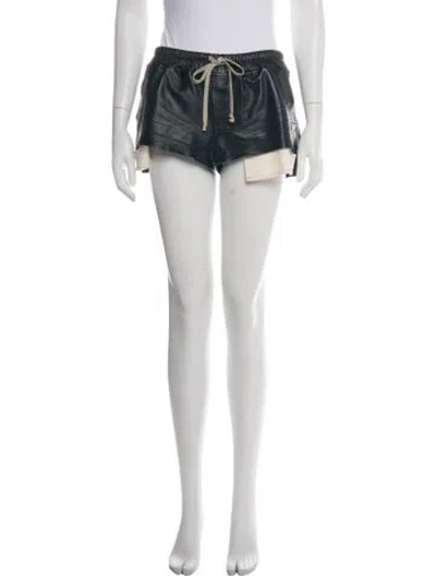Pre-owned Rick Owens Leather Mini Shorts In Black