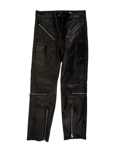 Pre-owned Rick Owens Leather Moto Pants In Black