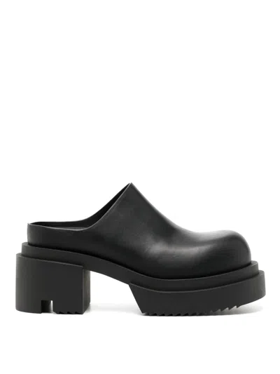 Rick Owens Ballast Heeled Mules In Black