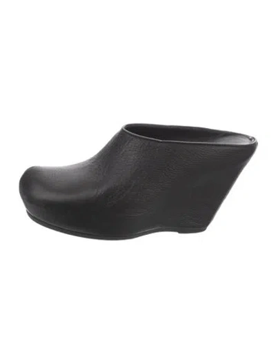 Pre-owned Rick Owens Leather Mules In Black