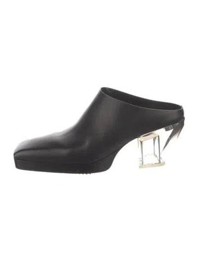 Pre-owned Rick Owens Leather Mules In Black