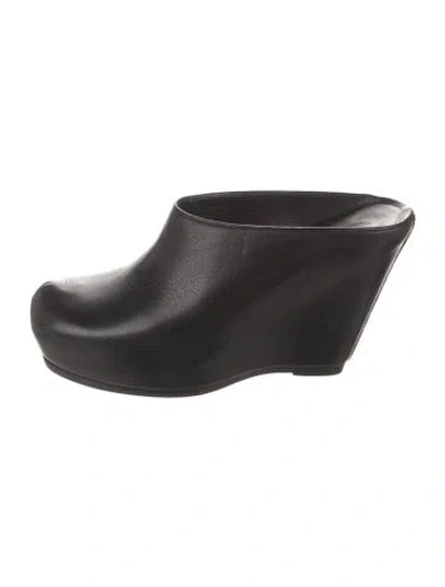 Pre-owned Rick Owens Leather Mules In Black