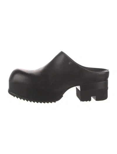Pre-owned Rick Owens Leather Mules In Black