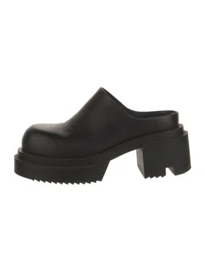 Pre-owned Rick Owens Leather Mules In Black
