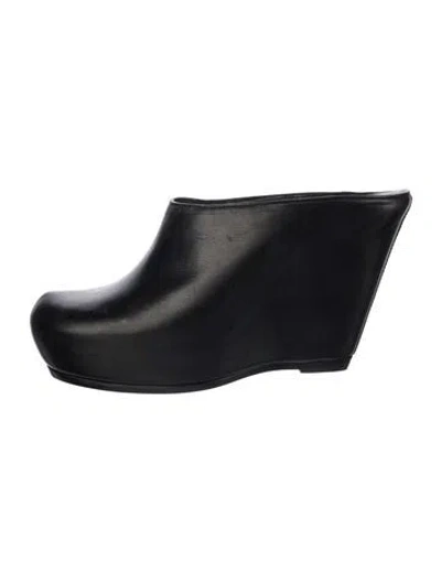 Pre-owned Rick Owens Leather Mules In Blue