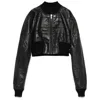 Rick Owens Long-sleeved Leather Jacket