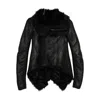Rick Owens Fur-trimmed Leather Jacket In Black