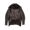 Rick Owens Brown Jacket With Reversible Design And Asymmetric Hem In Leather Woman In Gray
