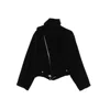 Rick Owens Cropped Flight Jacket Scarf Detail In Multi