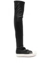 Rick Owens Leather Over-the-knee Sneakers In Black
