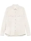 Rick Owens Off-white Hollywood Outershirt Leather Overshirt In Neutrals