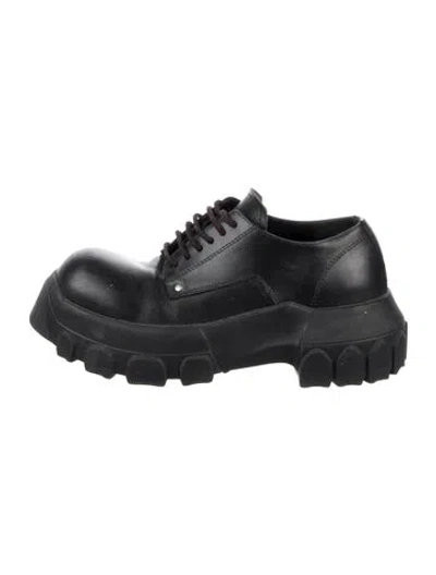 Pre-owned Rick Owens Leather Oxfords In Black