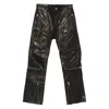 Rick Owens Zip-detail Leather Trousers In Brown