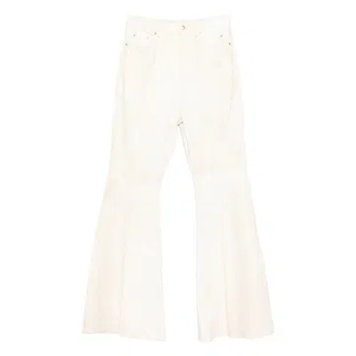 Rick Owens Leather Pants In White