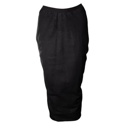 Pre-owned Rick Owens , Leather Pencil Skirt In Black