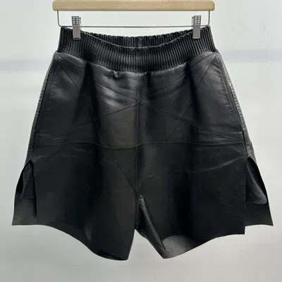 Pre-owned Rick Owens Leather Pentagram Shorts In Black