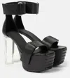 Rick Owens Leather Platform Sandals In Black