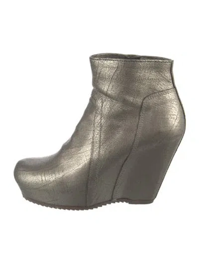 Pre-owned Rick Owens Leather Pumps In Grey/metallic