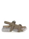 Rick Owens Adjustable Open-toed Flat Sandals In Beige
