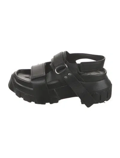 Pre-owned Rick Owens Leather Sandals In Black