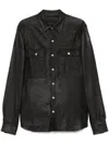 RICK OWENS LEATHER SHIRT JACKET
