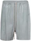 Rick Owens Leather Shorts In Blue