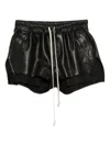 Rick Owens Leather Shorts With Drawstring In Black