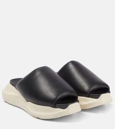 RICK OWENS LEATHER SLIDES