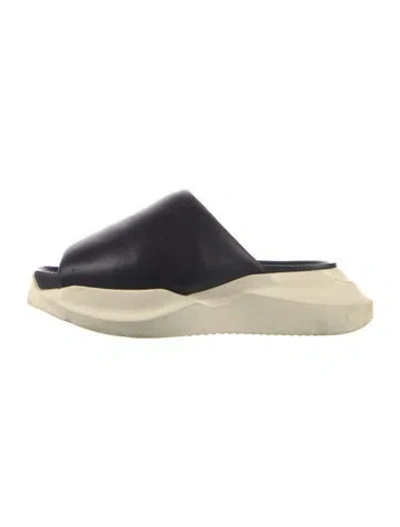 Pre-owned Rick Owens Leather Slides In Neutral