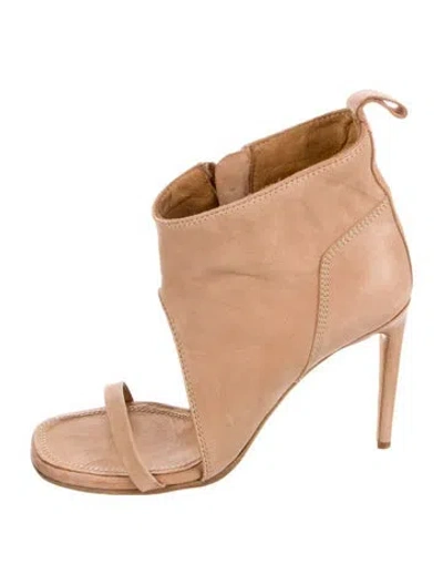 Pre-owned Rick Owens Leather Slingback Sandals In Neutral