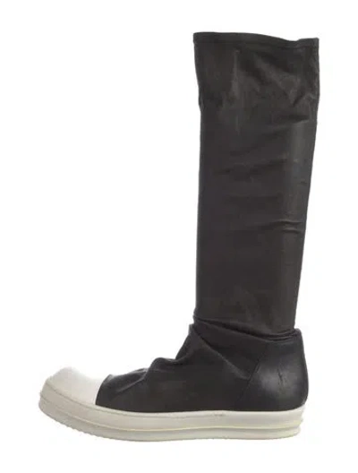 Pre-owned Rick Owens Leather Slouch Boots In Black